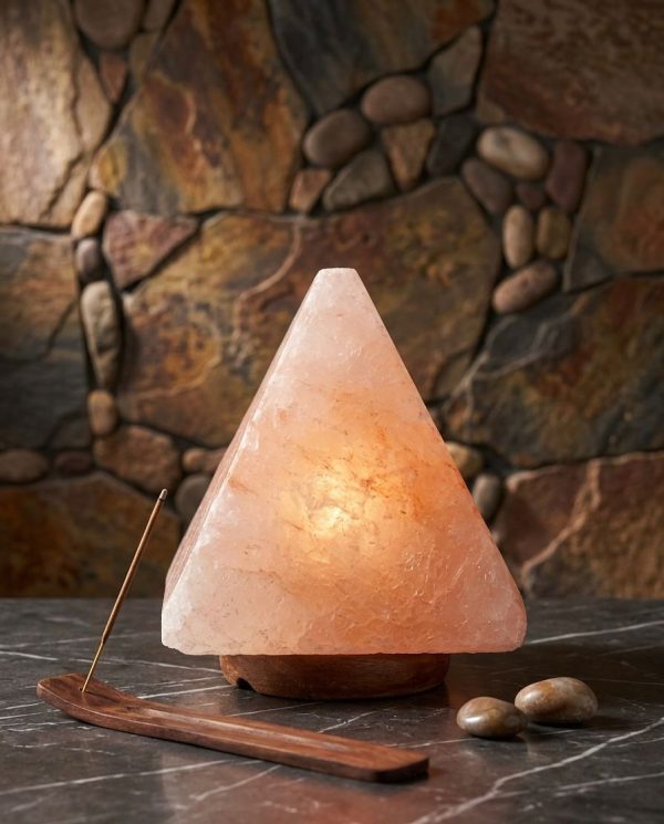 Hand Carved Pyramid Shape Himalayan Rock Salt Lamp